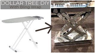 NEW DIY DOLLAR TREE BLING WRAP TABLE Idea! Ironing board trick used!