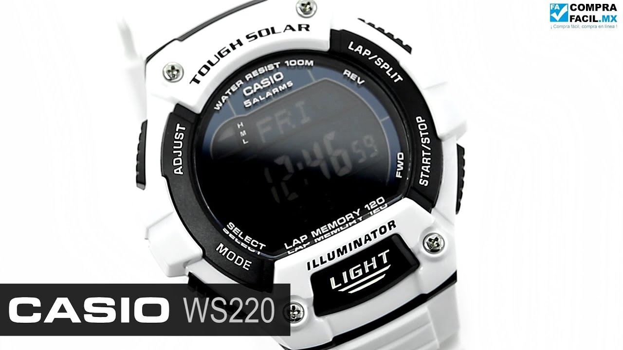 Reloj Casio WS220 Blanco - www.CompraFacil.mx - YouTube