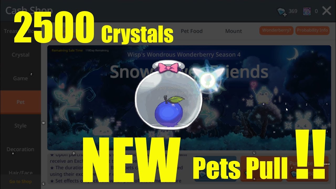 maplestory สัตว์เลี้ยง  New  Maplestory m - 2500 Cyrstals New Pets Pull