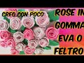 Rosa semplice e veloce in gomma Eva crepla o fommy o feltro realizzata con un cerchio