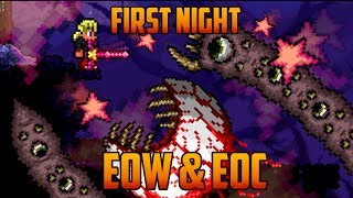 Terraria - Eater Of Worlds & Eye Of Cuthulu On The First Night Speedrun Challenge