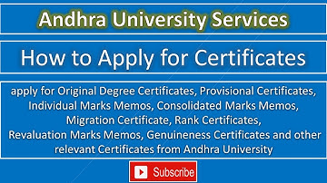 HOW TO ONLINE APPLY FOR ANDHRA UNIVERSITY CERTIFICATES