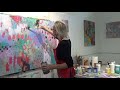 Solving Issues with my Abstract Acrylic Painting | Intuitive Art | 36x48 commission | Process video