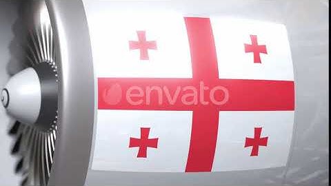Aircraft Engine with Flag of Georgia | Motion Graphics - Envato elements