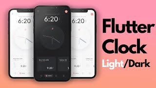 Analog Clock Light & Dark Theme - Flutter UI - Speed Code