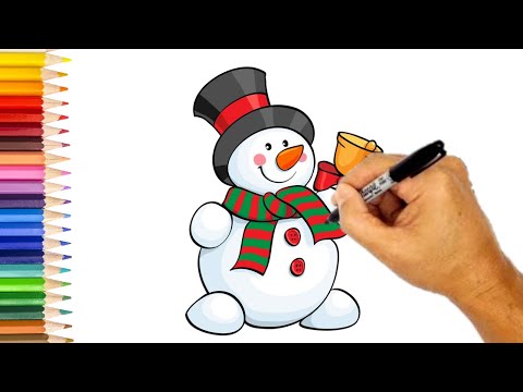 Christmas snowman greeting Drawing by Tiantian Feng - Pixels