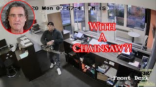 Police Forced To Stop Man Who Attacked Motel With Chainsaw