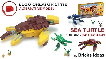 Lego Sea Turtle Animals MOC - LEGO CREATOR 31112 alternative build tutorial Part 2