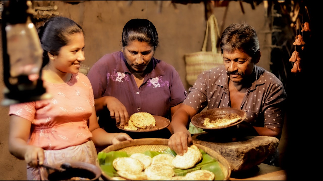 Sri Lankan Village Recipe:Chicken Curry with Soft Roti -Pure Traditional Taste|village home #village