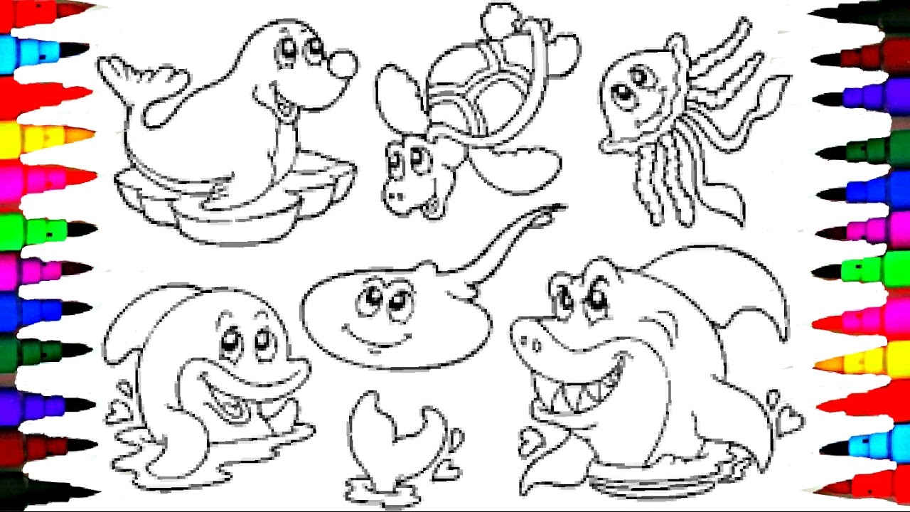 Coloring Pages Sea Animals Coloring Book Videos For  