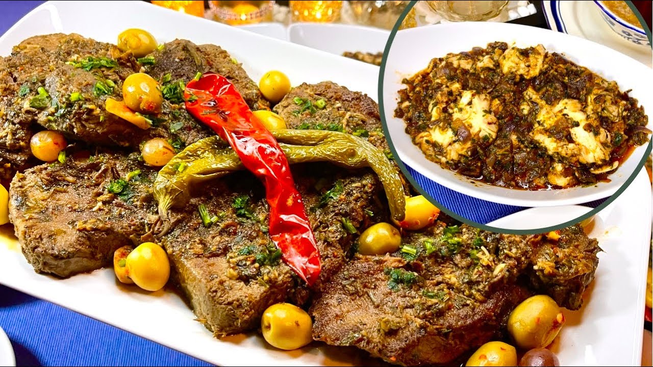 لسان العجل مشرمل و مخ البقري مشرمل وشربة الدشيشة بمرق اللسان المنسم شهيوات مغربية بطريقتي