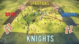 Battle Of 4 Armies: Rome Vs Spartans Vs Samurai Vs Knights - UEBS 2