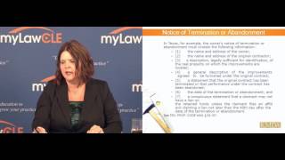 Notice of Termination or Abandonment  LawPigeon Construction Law with Kelly Davis Esq.