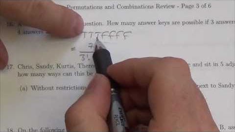 Math 30-2 Permutations and Combinations Review #16