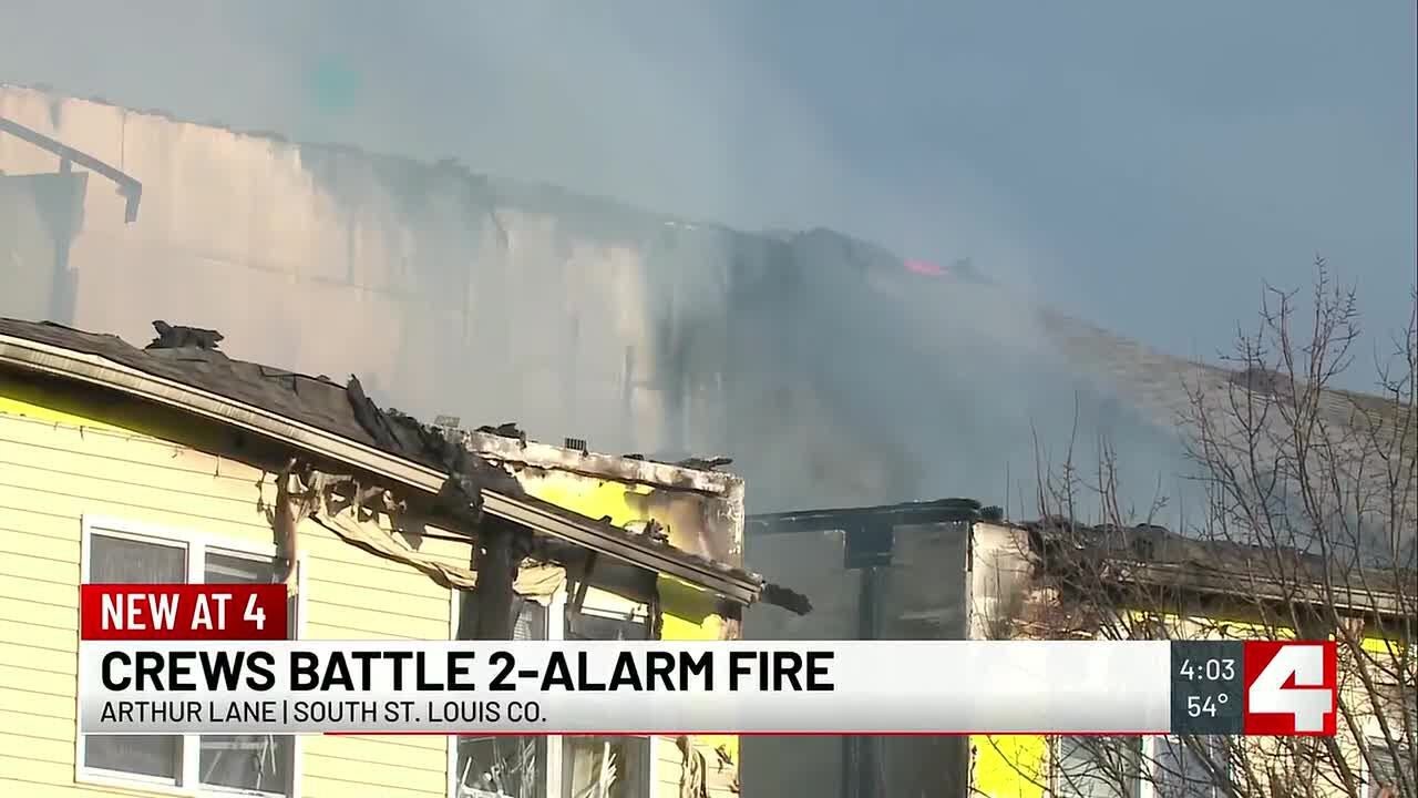 Crews battle 2-alarm fire at South County apartment building - YouTube