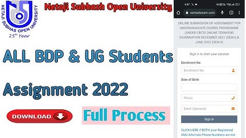 NSOU UG & BDP Assignment Answer scripts Download 2022 || Assignment Download 2022