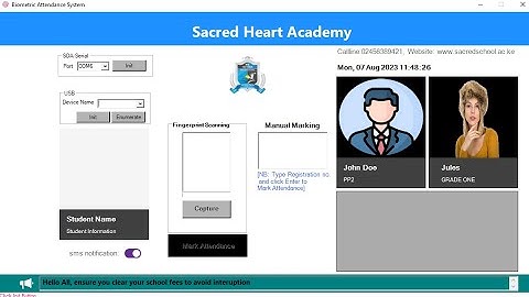 Biometric Fingerprint + SMS School Attendance System in C# with Source Code ~ Secugen Hamster HU20