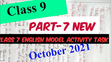 Class 9 English Model Activity Task Part-7 | English Model Activity Task | September-2021