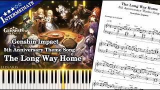 Genshin Impact  | 5th Anniversary Theme Song: 'The Long Way Home' | Piano Cover Tutorial