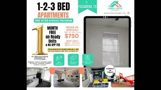 1 MONTH FREE RENT @ Linda Vista Apartments in Pasadena, TX
