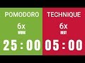 Pomodoro Technique 6 x 25 Minutes | 3 hour Pomodoro Technique