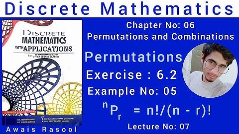 Example 5 | Exercise 6.2 | Lecture 7 | Chapter 6 | Discrete Maths