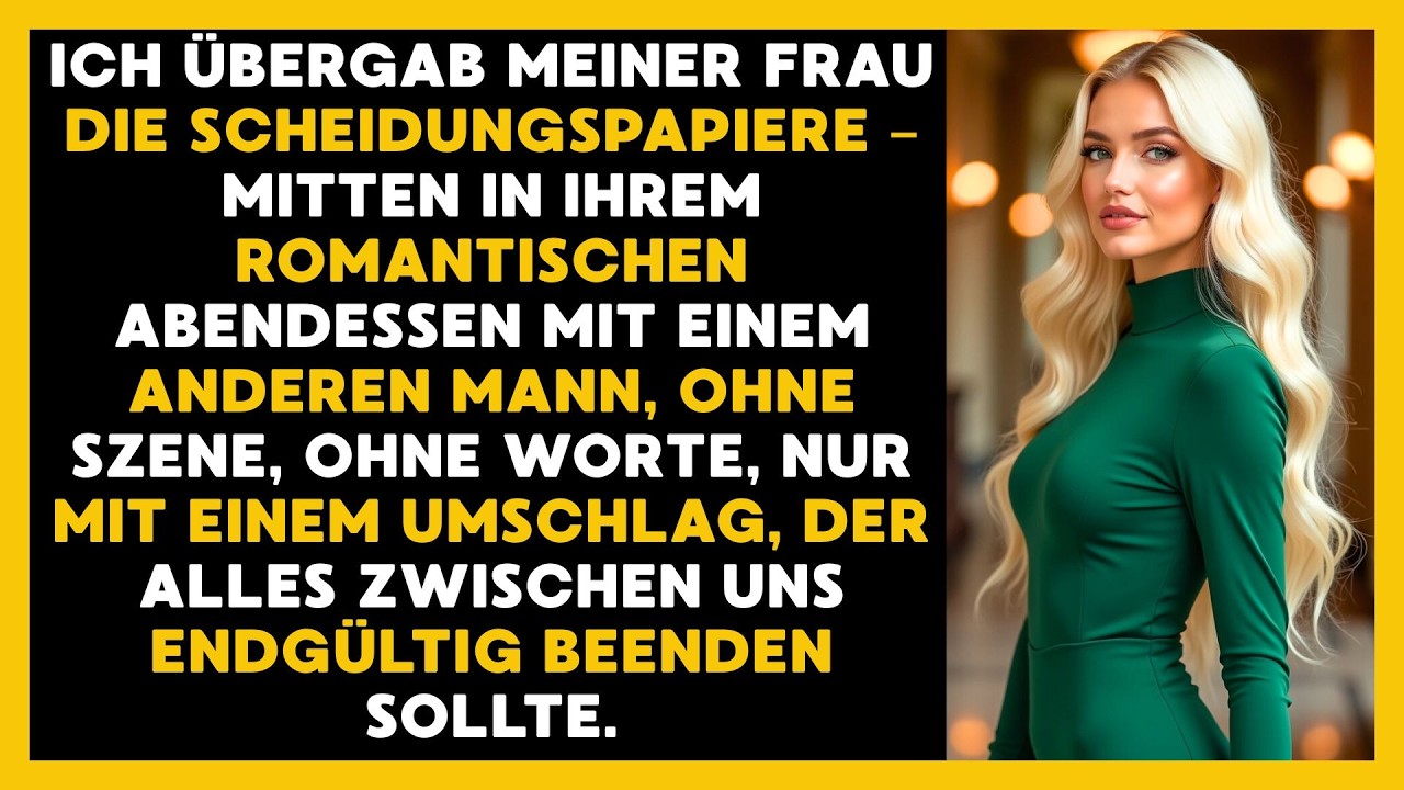 ICH REICHTE IHR DIE SCHEIDUNGSPAPIERE MITTEN IN IHREM DATE MIT EINEM ANDEREN