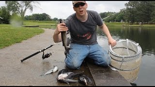 How to catch catfish with worms  fishing for catfish in a lake