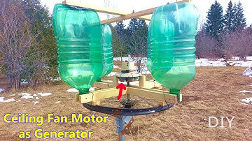 Homemade Vertical Axis Wind Turbine Generator DIY [ made from free scrap ]