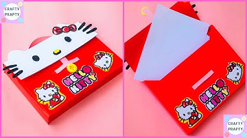 DIY Hello Kitty Cute Box File Folder | Handmade Paper File Folder | School Supplies|Paper Craft Idea