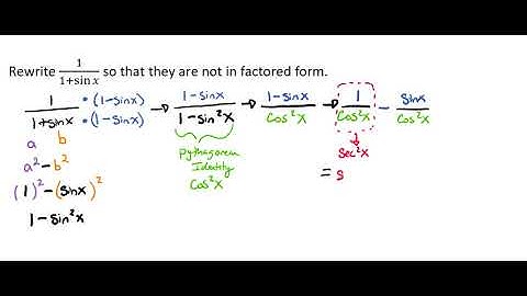 Rewriting a Trigonometric Expression so that it is Not in Factored Form Video