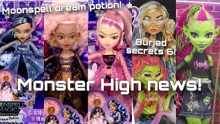 MONSTER HIGH NEWS! Moonspell Dream Sleepover dolls + Buried secrets 6 + Refresh Venus!