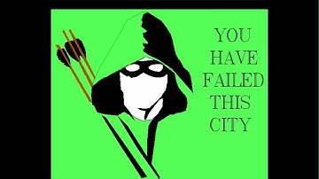 Create Animation pic of GREEN ARROW in C++ | settextsyle()&outtextxy() | you have failed this city |