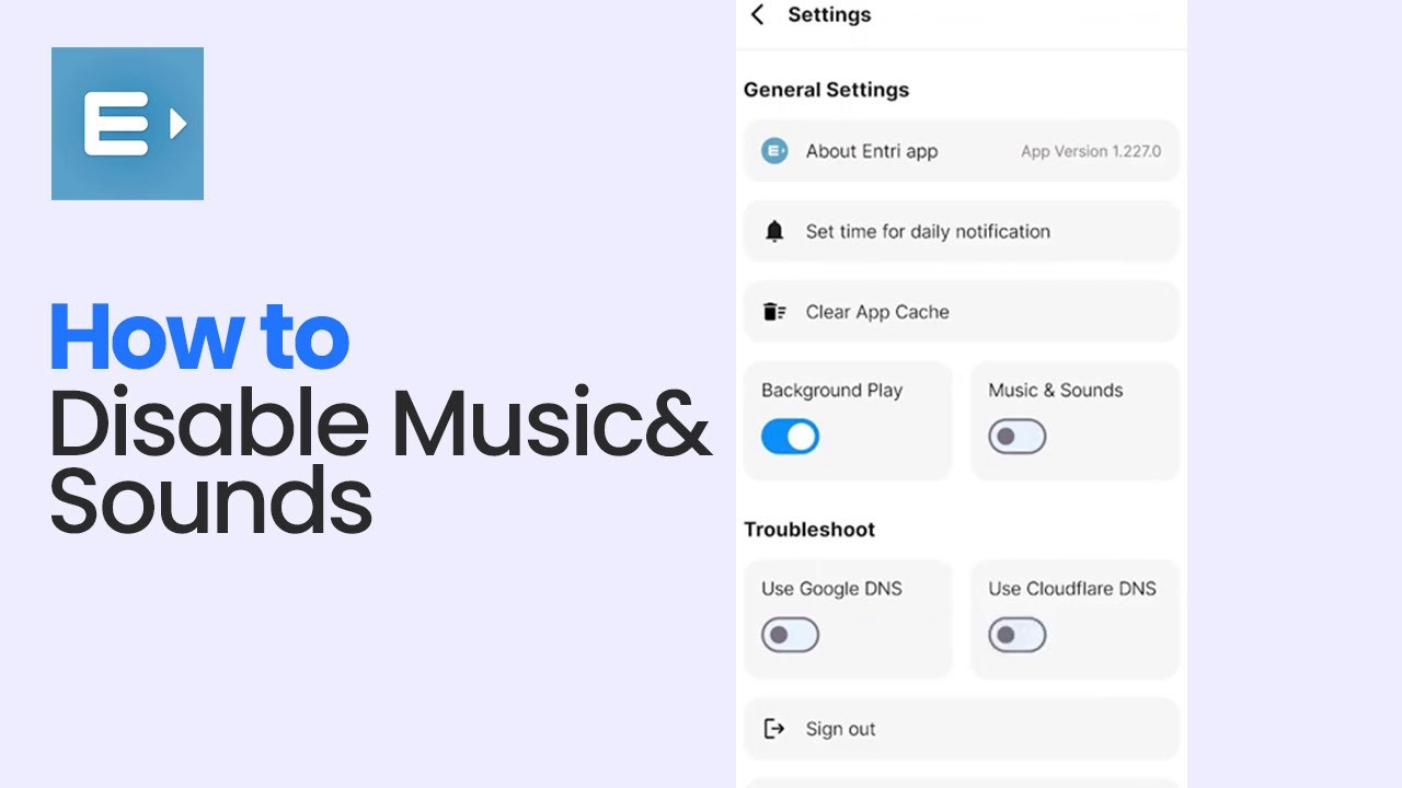 How to Disable music & Sounds on Entri - YouTube