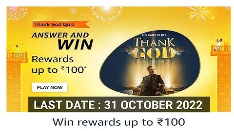 Amazon Thank God Quiz Answers Today |11 October 2022 | Daily Quiz Time