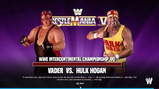 WWE 2K24 FULL MATCH — Big Van Vader vs Hulk Hogan  —  WWE Intercontinental Title Match!'