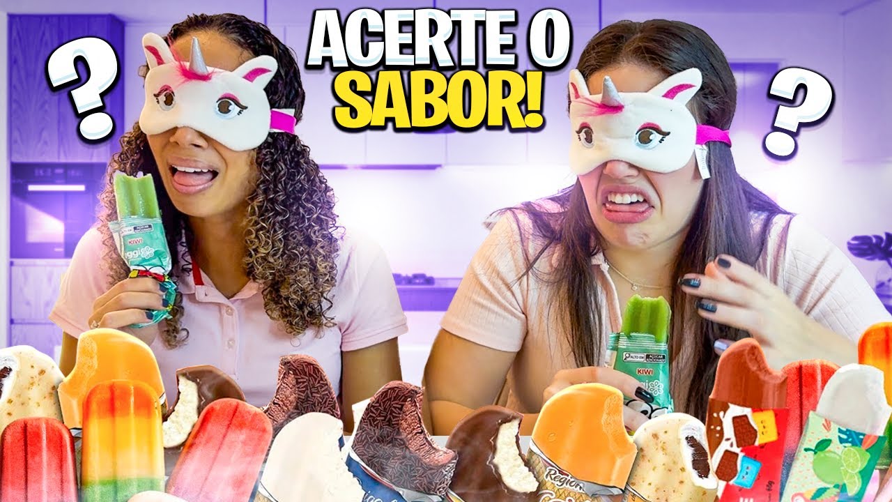 ACERTE O SABOR DO PICOLÉ DE OLHOS VENDADOS!! TRETA no desafio..