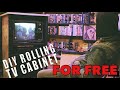 DIY Rolling TV and Mini Fridge Combo FOR FREE