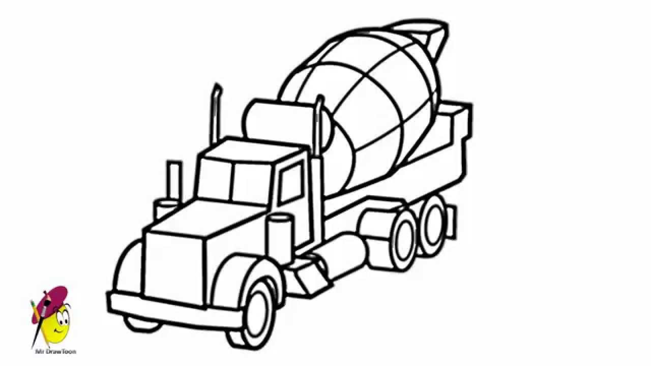 Cement Truck - how to draw a cement Truck - YouTube