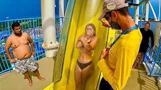 Slide into Fear: Riding the Scary Drop Slide at Wet&#39;n Wild São Paulo, Brazil