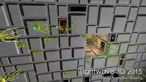 Lightwave 3D: Flying Probes Flocking Example Rendered