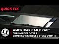 2010-2014 Mustang Install | American Car Craft Stainless Steel Center Console Cup Holder Cover