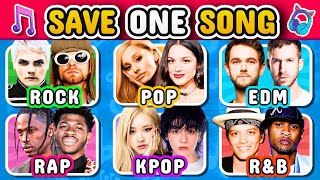 POP vs ROCK vs RAP vs KPOP vs EDM vs R&B 🌟🎵 SAVE ONE SONG | Music Quiz