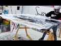 Big BLACK and WHITE abstract painting created LIVE - How It's Made