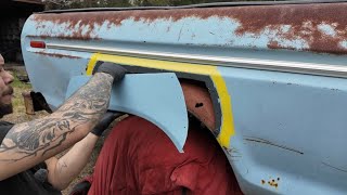 Glueing Patch Panels In My Classic Truck With JB Weld.