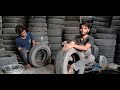 Restoration of Old Used Tyre at Local Shop | Booni Things