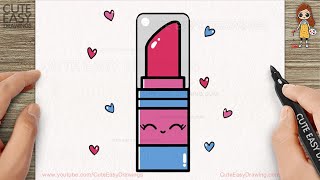 How to Draw a Cute Lipstick for Kids and Toddlers