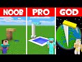 WHO CAN BUILD THE TALLEST WATER SPRING BOARD? Minecraft - NOOB vs PRO vs GOD