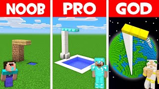 WHO CAN BUILD THE TALLEST WATER SPRING BOARD? Minecraft - NOOB vs PRO vs GOD