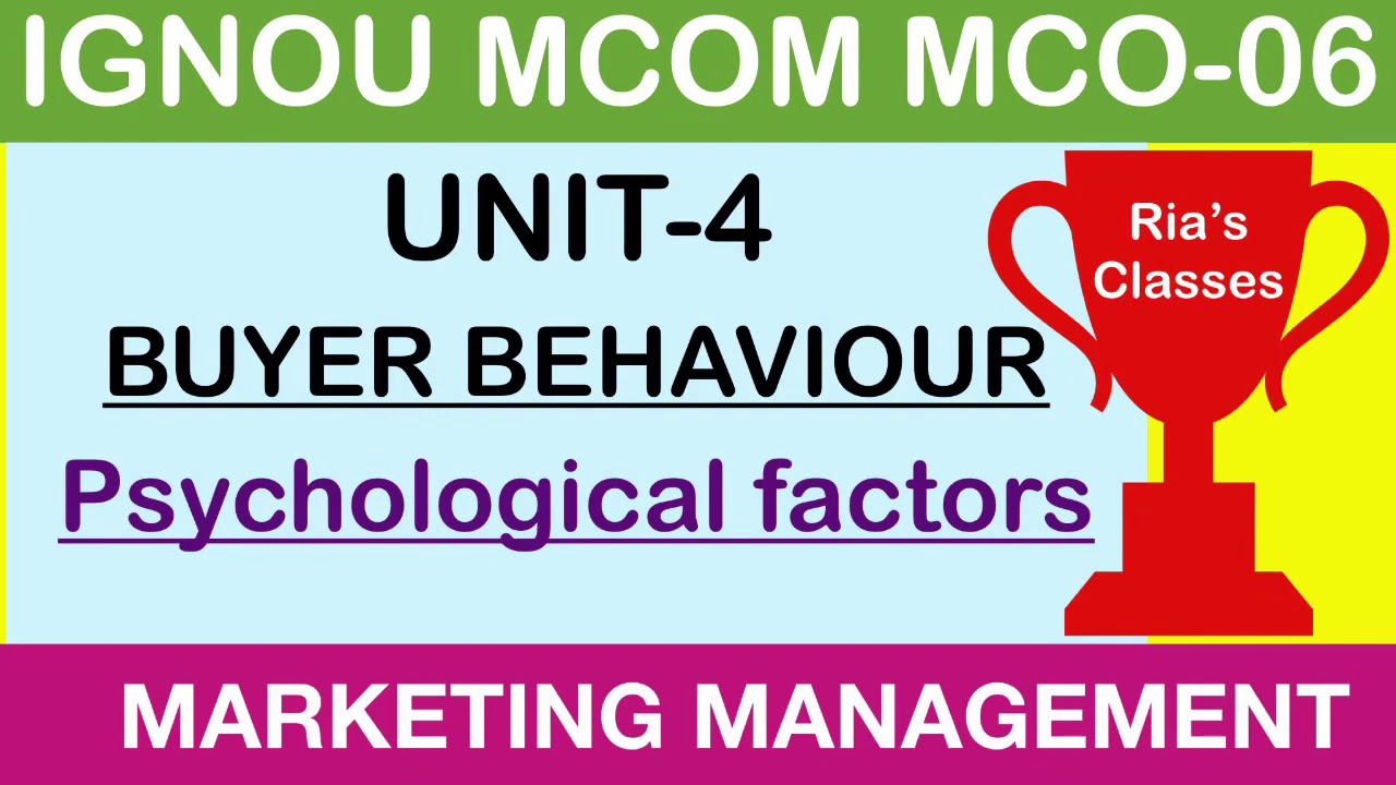 IGNOU MCOM 2nd Year | MCO 06 | BUYER BEHAVIOUR | Unit 4 | PART 4 ...